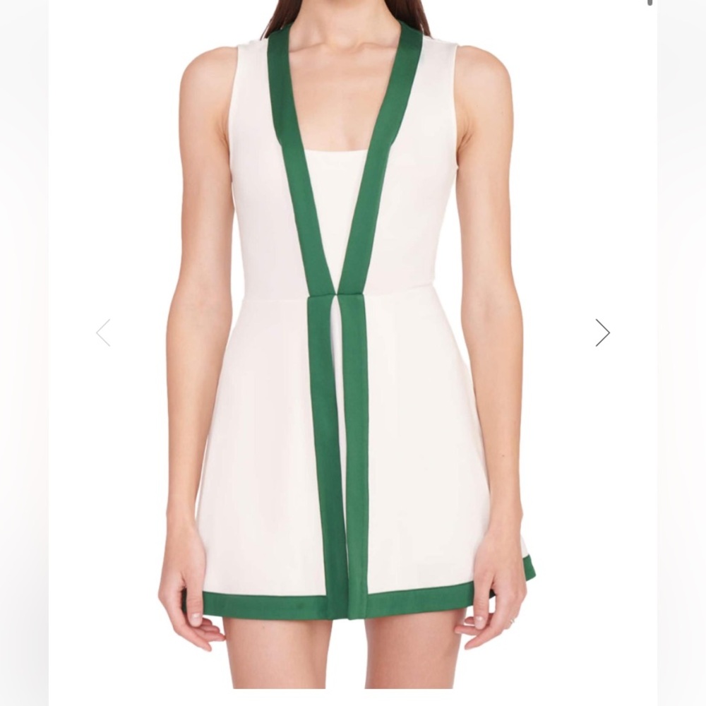 NWT STAUD COURT Cross-Court Two-Tone Minidress size M